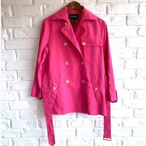 Lauren Ralph Lauren, Size Large, Pink Short Trench Coat